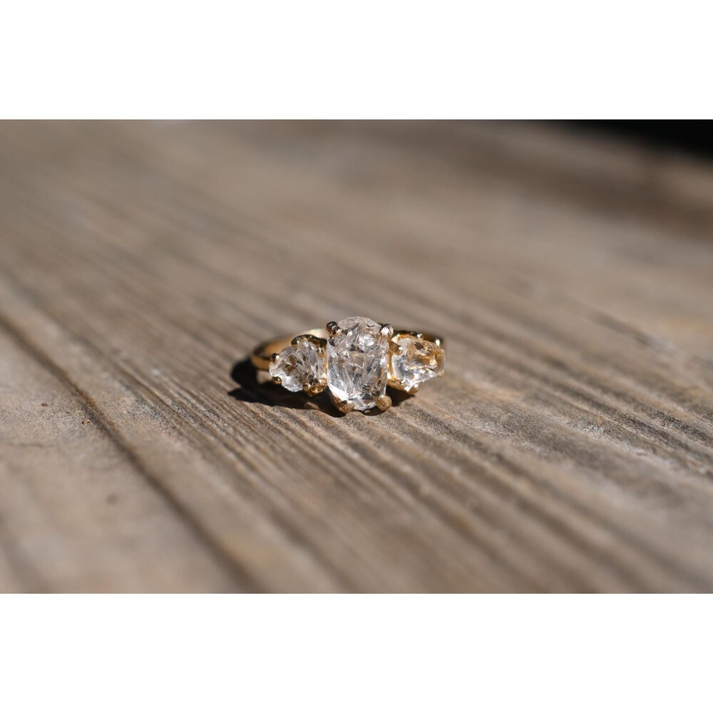 Solid 14k yellow gold and Lake County diamond